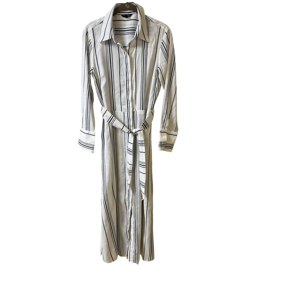 Massimo Dutti maxi shirt dress ties at waist sz 8